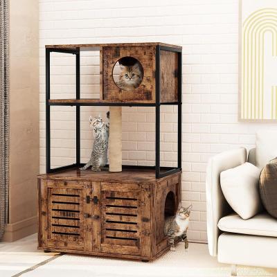 China Removable Cover Manufacturers wholesale custom modern indoor dog and cat furniture houses handmade carrier small animal cabinets house pet cages for sale