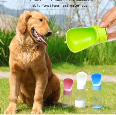 China Automatic Manufacturers wholesale hot walking portable plastic travel recycling dispenser 320ml pet dog water bottle for sale