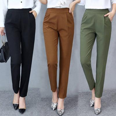 China Anti-wrinkle Spring Summer High Waist Straight Leg Loose Office Lady Suit Pants Women Casual Pants Plus Size Trousers for sale