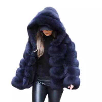 China Winter Thick Warm Faux Fur Coat Women Anti-Shrink Plus Size Long Sleeve Winter Fur Coats Luxury Bontjas Faux Fur Hooded Jacket for sale