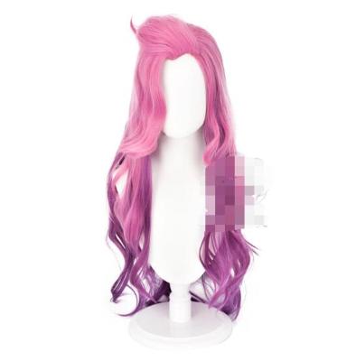 China Ecowalson LoL Seraphine Cosplay Wig Heat Resistant Synthetic Lace Hair Game KDA Cosplay Pink Wave Purple French Straight Loose Mixed Wigs for sale