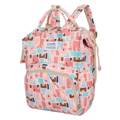 China 2022 anti-theft new design fashion style large capacity daily waterproof multifunctional custom prints diaper backpack bag mom bag for sale