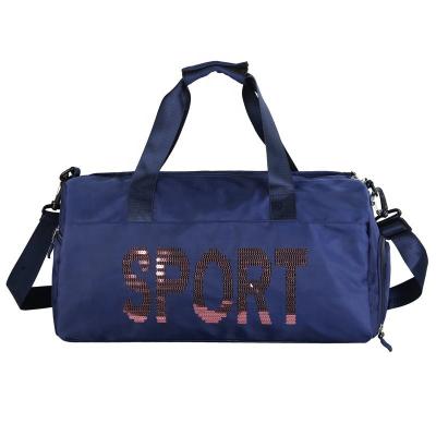 China Waterproof Custom Logo Traveling Duffle Bag Ladies Gym Sports Luggage Zipper Travel Bags For Women Men With Shoe Compartment for sale