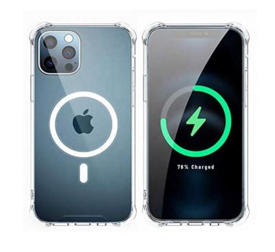 China Support Radio Charging Transparent Phone Case For Iphone 12 Magnetic Phone Case For Iphone 12 pro for sale