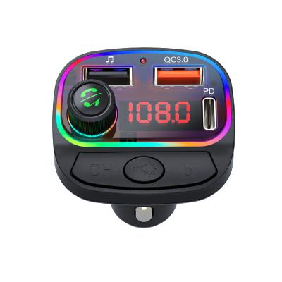 China New Type Colorful Led Mobile Phone 2-Port Dual USB Car Charger Portable Wireless Car Charger Palladium Light USB C Radio for sale