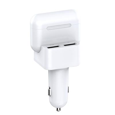 China Multifunctional Dual USB Car Charger Support Airpods Interface Mobile Phone 3.1A Wireless Car Charger for sale