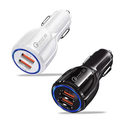 China MP3/MP4 Player Phone Qualcomm 3.1A Dual USB Car Charger 2 Fast Charging 3.0 Portable Fast Left Car Charger for sale