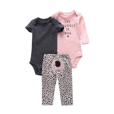 China Wholesale Anti-Shrink 3Pcs Girl Baby Clothes Newborn Baby Gift Clothing Sets for sale