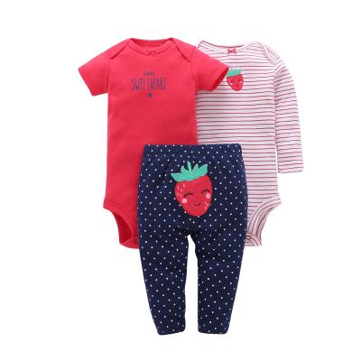 China Anti-Shrink Cotton 3 Piece Sets Baby Romper Babies Clothing Sets Clothes for sale