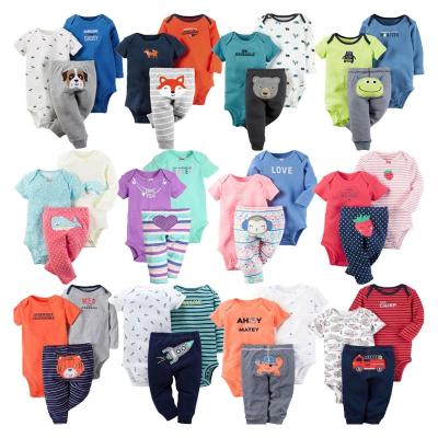 China Anti-Shrinkage Cotton Clothes 3 Piece Babies Clothing Sets For 1Year Baby for sale