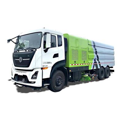 China Hotels Dongfeng Large 6x4 multi-functional road sweeper truck with high-pressure water cleaning function for industrial road clean for sale