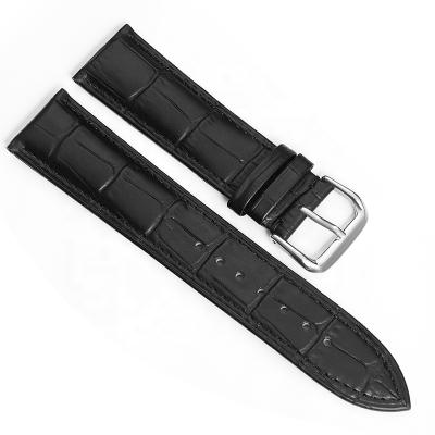 China Environmental Friendly Dye A01 High Quality 14mm To 22mm Brown Black Watch Band Genuine Leather Watchband for sale