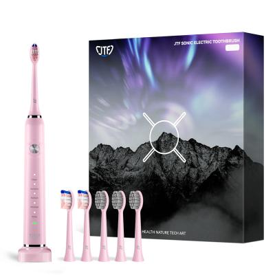 China 2 Minutes Timer+30s Sonic Electric Toothbrush Reminders JTF Teeth With 6 Replacement Brush Heads for sale