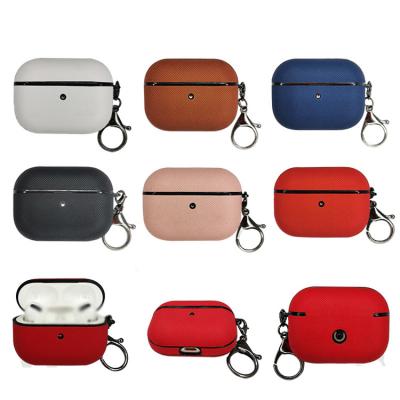 China For Airpods Factory Supply PU Leather Case For 1/2/3 Pro Air Pods Cases With Hook Key Chain Cover Case Protector Shockproof Earphone for sale