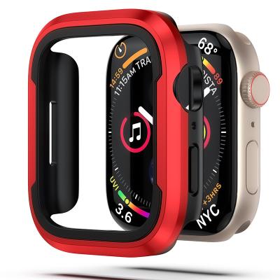 China Fashion Hot Selling Protective Metal Watch Protective Case For Apple Watch Series 7 41mm Full Body Earphone Case 45mm for sale