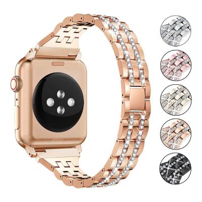 China Fashion Fashion Band For iwatch 7 6 41mm 45mm 42mm 44mm Metal Strap With Diamond Strap For Apple Watch Bling for sale