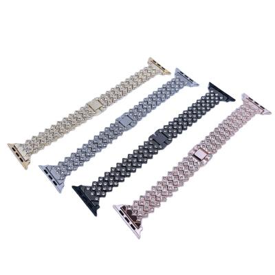 China Fashion Luxury Women Cool Metal Chain Watch Bands For Apple Watch Bands Series 7 Diamond Bracelet For iwatch 41mm 45mm for sale