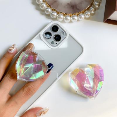 China Fashion 3D INS Laser Love Adjustable Cute Cell Phone Frame Creative Colorful Adjustable Mobile Phone Stand Holder For iPhone for sale