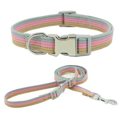 China Personalized Custom Adjustable Pets Collar Leash Set Metals Half Buckle Dog Collar Leash Set for sale