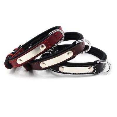 China Pet Collar Metal Clasp Dogs Cats And Puppies Personalized Leather Basic Simple Classic Collars for sale