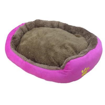 China New Plush Winter Travel Dog Beds Round Pet Nest Cat House Mat Waterproof Dual Use Dog Bed Pet for sale