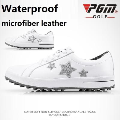 China Korean EVA PGM Women's Golf Shoes Fixed Waterproof Women's Non-slip Leisure Nail Girls Sports Sneakers Small White Shoes for sale