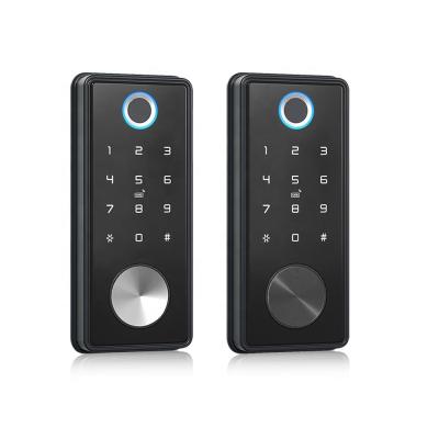 China Hot Selling Amazon Tuya Aluminum Alloy Remote Open Smart Slide Digital Home Deadbolt Wifi Tuya Ttlock Wifi Electric Fingerprint Door Lock for sale