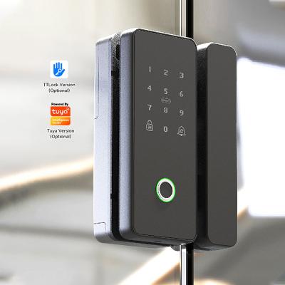 China ABS+Alloy Ferreteria Cerradura Digital Electronic App Fingerprint Sliding Magetic Smart Jar Lock Glass Door Lock for sale