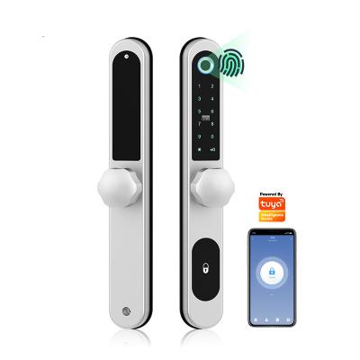 China Zhongshan Supplier Aluminum Alloy Wifi Electric App Lock Password Code Card Tuya Digital Fingerprint Smart Door Lock for sale