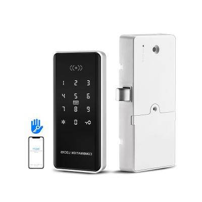 China Wholesale Aluminum Glass Aluminum Glass Drawer Lock Wholesale Ttlock Security APP Ttlock Security Alloy+Tempered Smart Cabinet Lock For Sauna GYM Resort for sale