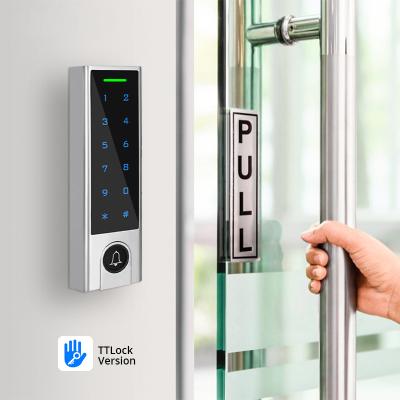 China Waterproof Electronic Ttlock APP Code Push Pull Tropernic Smart Doorbell Access Control System Lock For Door 22*148*43.5mm for sale