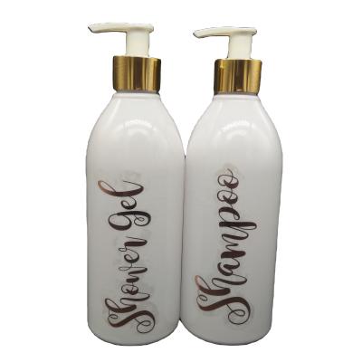 China Wholesale Custom Logo 500ml Household Products Eco Friendly Empty Filled Rose And Gold Shampoo And Conditioner Bottles Pour Gel Bottles for sale