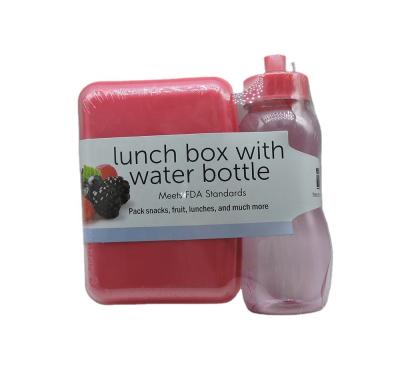 China Best Price CLASSIC Stock Cute Kids Plastic Lunch Boxes With Water Bottle Set For School for sale