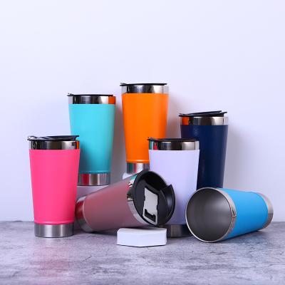 China Durable Logo Powder Coated Regular Stainless Steel Tumbler Double Wall Coffee Travel Car Mugs Tumblers With Bottle Opener for sale