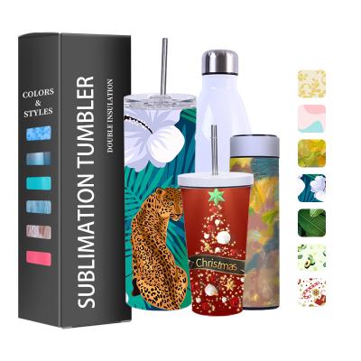 China New Sustainable Stainless Steel Blank Coffee Mug Double Wall Insulated Empty Water Bottle Straight Sublimation Tumbler Cups With Lid Straw for sale