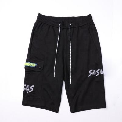 China K2820 Anti-wrinkle stylish street pocket printing knitted nylon pants men's gym joggers breathable shorts for men for sale