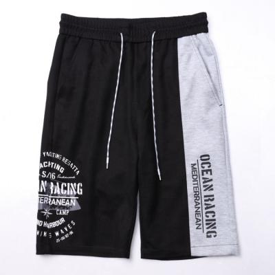 China Anti-wrinkle K2817 Combined Terry Fleece Basketball Half Cotton Drawstring Double Color Boy's Casual Board Shorts for sale