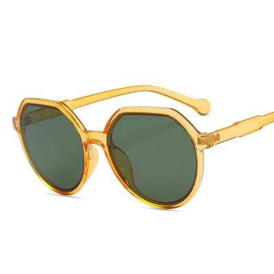 China Fashion sunglasses 2021 new Korean fashion style trend sunglasses, oversized round frame pinkycolor sun glass plastic glasses large for sale