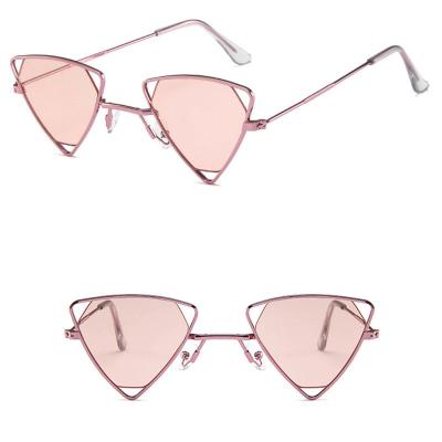 China 2022 titanium sunglasses 2022 fashionable personality flexible triangle sunglasses metal glass designer genuine punk women sol nits 2021 for sale