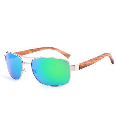 China Original fashionable brand sport sunglasses customized by TAC 2021bd wooden metal long streetwear rivet women men pilot bamboo frame for sale