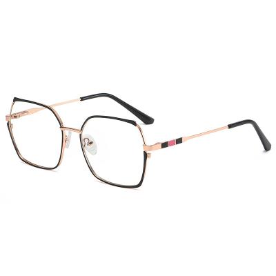 China Fashion Big Metal Eyeglasses Metal Optical Cat Eye Blue Light Frame Women Man Anti Eyeglasses Girls Square Eyeglasses Slow Blue Light Frame for sale