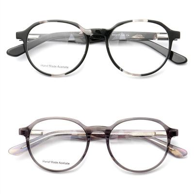 China Fashion Round Multi Pattern Italy Acetate Girls Kaca Mata Kaca Half Frame Glasses Gafas De Mujer Mens Womens Computer Glasses Mens Computer Glasses for sale