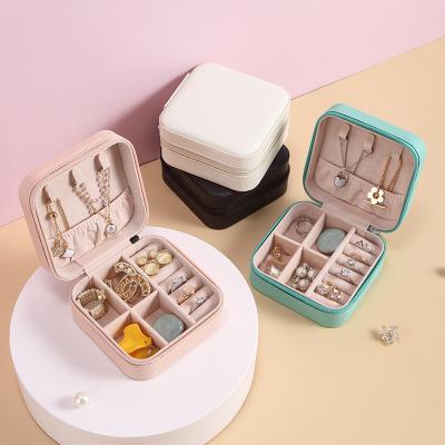 China Modern Wholesale Cotton Jewelry Box Necklace Ring Earring Storage Box Jewelry Packing Case Custom Logo for sale