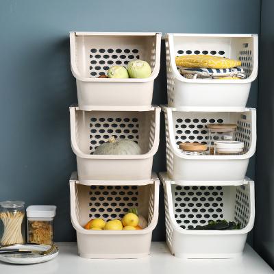 China Modern Hot Selling Plastic Kitchen Basket Vegetables Storage Basket Multifunctional Storage Basket For Fruit Toy Books for sale