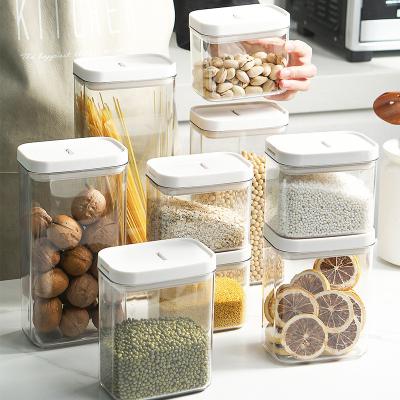 China 2022 Hot Sale Sustainable Dry Food Storage Box Nut Storage Box Kitchen Food Container Seal Storage Clear Plastic Bottle for sale