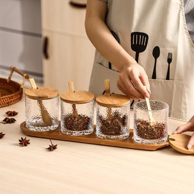 China Viable Hot Sale Spice Storage Jar Kitchen Storage Glass Jar Set Dry Spice Storage Bottle for sale