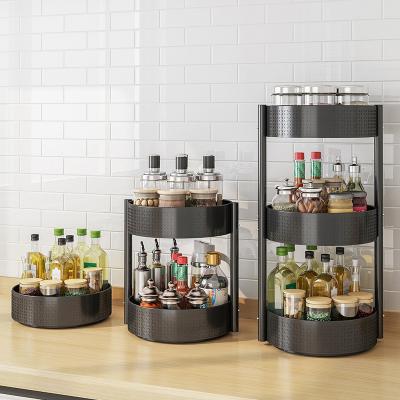 China Rotating Spice Storage Rack Factory Metal Spice Rack Wholesale Viable Storage Rack 3 4 Tier Kitchen Spice Storage Rack for sale