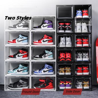 China Popular Hot Selling Transparent Sneaker Storage Box Clear Plastic Shoe Storage Box Shoe Display Box With Light for sale