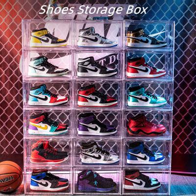 China Wholesale CLASSIC transparent plastic stackable shoe storage box factory clear shoe container strong storage box for sale