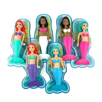 China Hot Selling ABS Amazon Mermaid Bath Toys Roll Up Plastic Mermaid Water Toys For Girls for sale